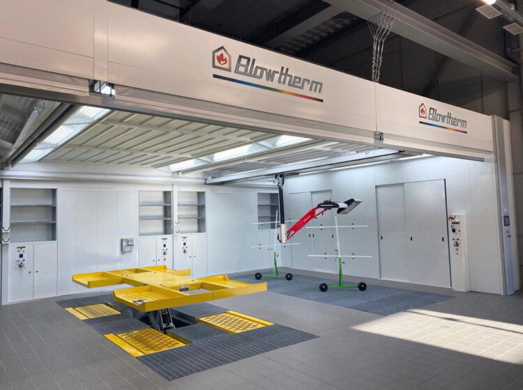 Zone di preparazione con sollevatori e lampade IR Zone di preparazione